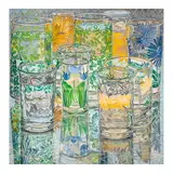 Janet Fish, Painted Flowers - April, 1975, oil on canvas