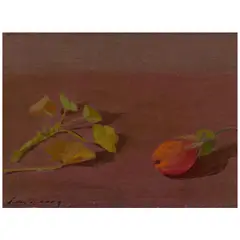 Helen Lundeberg, Fruit and Leaves, 1951, oil on board
