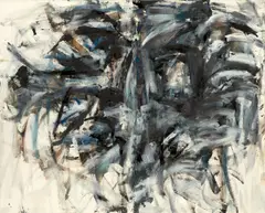 Peter Brüning, Ohne Titel, 1960, Öl auf Leinwand. Doubliert
