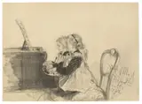Adolph von Menzel, Therese und Grete Herrmann beim Klavierspiel