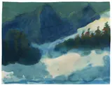 Schweizer Berglandschaft (Schneeberge) by Emil Nolde, 1936, Aquarell auf Japan, sold Jun 2016