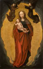 Albert Cornelis, Madonna mit dem Kind auf der Mondsichel, Um 1520, Öl auf Holz
