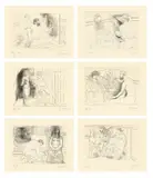 Pablo Picasso, Honoré de Balzac: Le Chef-d'Œuvre Inconnu, 1927, Original-Mappe mit 13 Radierungen auf Van Gelder Zonen-Velin sowie je einem Holzschnitt nach einer Zeichnung Picassos auf Mappenumschlag und Titelblatt