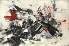 Mattia Moreni, Paesaggio, 1957, Öl auf Leinwand