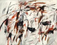 Nr. 110 by Peter Brüning, 1962, Öl, Kreide und Farbkreide auf Leinwand, sold May 2013
