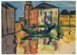 Venedig (Gondel vor Häusern) by Emil Nolde, 1924, Aquarell auf dünnem Japan, sold Nov 2012