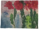 Blühende Kakteen by Emil Nolde, Aquarell auf Japanbütten, sold May 2012