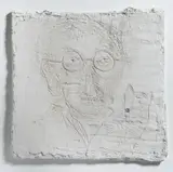 David Vávra, Portrait of Reynek, 2021, drawing in plaster