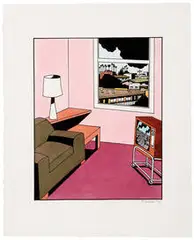Ken Price, L.A. Riot, 1994, Ink and acrylic on paper