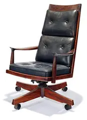 John Nyquist, Highback chair, Teak, Brazilian rosewood, and leather