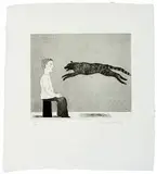 David Hockney, A Black Cat Leaping (pl. 25 from Illustrations for Six Fairy Tales from the Brothers Grimm), 1969-1970, Etching and aquatint on paper