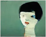 Raimonds Staprans, Head, Brunette Girl, 1966, Oil on canvas