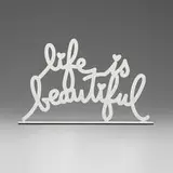 Thierry Guetta, Life is Beautiful III (white), 2022, enameled steel