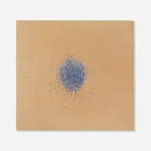 Head Scan (Aerial) by Leo Bersamina, 1999, acrylic, color photograph and resin mounted on panel, sold Jun 2023