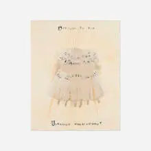 Lesley Dill, Opening to the Unknown Nourishment, 2001, lithograph with collage on tea-stained wove paper with Japanese paper and thread