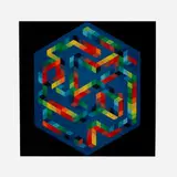 Victor Vasarely, Babel-3 (from the Progressions 1 portfolio), 1974, offset lithograph in colors