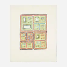 James Siena, Multi-Colored Nesting Unknots, 2005, Ukiyo-e style woodcut in colors