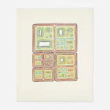 James Siena, Multi-Colored Nesting Unknots, 2005, Ukiyo-e style woodcut in colors