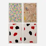 Jasper Johns, Four Panels from Untitled 1972, lithograph in colors with embossing on Laurence Barker gray