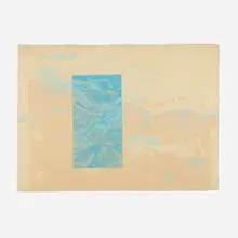 Howardena Pindell, Peter Squares Waterfall, Johnson, Vermont, 1986, woodcut in colors and collage on Japan