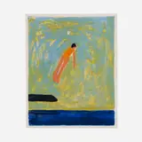 Katherine Bradford, New Diver, 2021, acrylic and archival pigment print on Hahnemühle museum etching