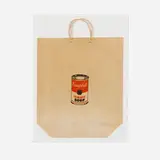 Campbell's Soup shopping bag by Andy Warhol, 1964, screenprint in colors on shopping bag, sold Jun 2023