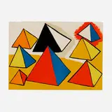 Alexander Calder, Untitled (from the La memoire elementaire portfolio), c. 1976, lithograph in colors on Japon nacré