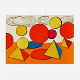 Alexander Calder, Untitled (from the La memoire elementaire portfolio), c. 1976, lithograph in colors on Japon nacré