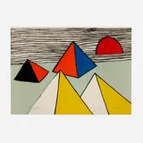 Alexander Calder, Untitled (from the La memoire elementaire portfolio), 1976, lithograph in colors on Japon nacré