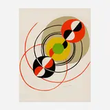 Spoutnik by Sonia Delaunay, 1976, lithograph in colors, sold Jun 2023