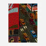 Yvonne Jacquette, Motion Picture (Times Square), 1989-1990, lithograph in colors on Arches 360 gm