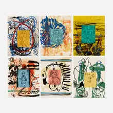 David Salle, Lively Iris, 1992, lithograph in colors with linoleum relief printing on Arches