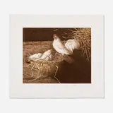 Jamie Wyeth, White Leghorns, 1981, etching in colors