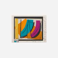 U.N. Stamp by Andy Warhol, 1979, offset lithograph in colors on BFK Rives, sold Jun 2023