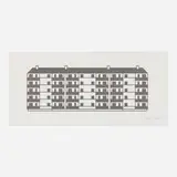 Apartment 6 by Julian Opie, 2021, woodcut on Somerset Velvet 300gsm, sold Jun 2023