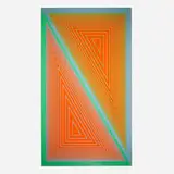 Richard Anuszkiewicz, Triangulated Orange, 1977, screenprint in colors on Masonite