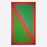 Richard Anuszkiewicz, Triangulated Green, 1977, screenprint in colors on Masonite