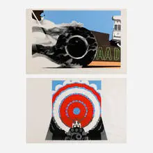 Deceleration I; AAD (two works from the Dragsters portfolio) by Gerald Laing, 1968, screenprint in colors on smooth wove paper, sold Jun 2023