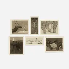 Edward Gorey, Six works, etching and aquatint