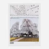 Christo, Wrapped Trees III, 1998, offset lithograph in colors, fabric swatch