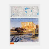 Christo, The Gates III, 2004, offset lithograph in colors, fabric swatch