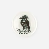 Oiseau avec touffe ashtray by Pablo Picasso, 1952, white earthenware with oxidized paraffin decoration and enamel, sold Jun 2023