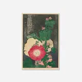Edna Boies Hopkins, Hollyhocks, c. 1910-13, woodcut in colors