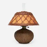 Gustav Stickley, Rare willow oil lamp, model 377