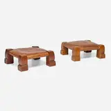 Gustav Stickley, Early gout stools model 726, pair