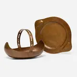 Dirk Van Erp, Flower basket with cut-out handle and tray