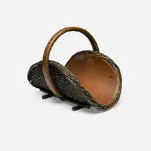 Dirk Van Erp, Firewood basket, c. 1917-20, handwrought copper, willow