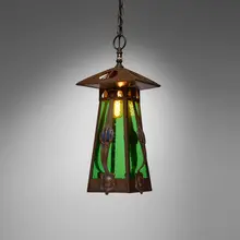 Glasgow School, Hanging lantern, c. 1900, handwrought copper, glass, enamel