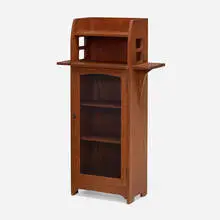 Limbert, Early bookcase, model 350, c. 1904, oak, copper, glass