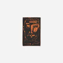 Man's Face by Pablo Picasso, 1966, red earthenware clay, printed with engobe pad, sold Jul 2017